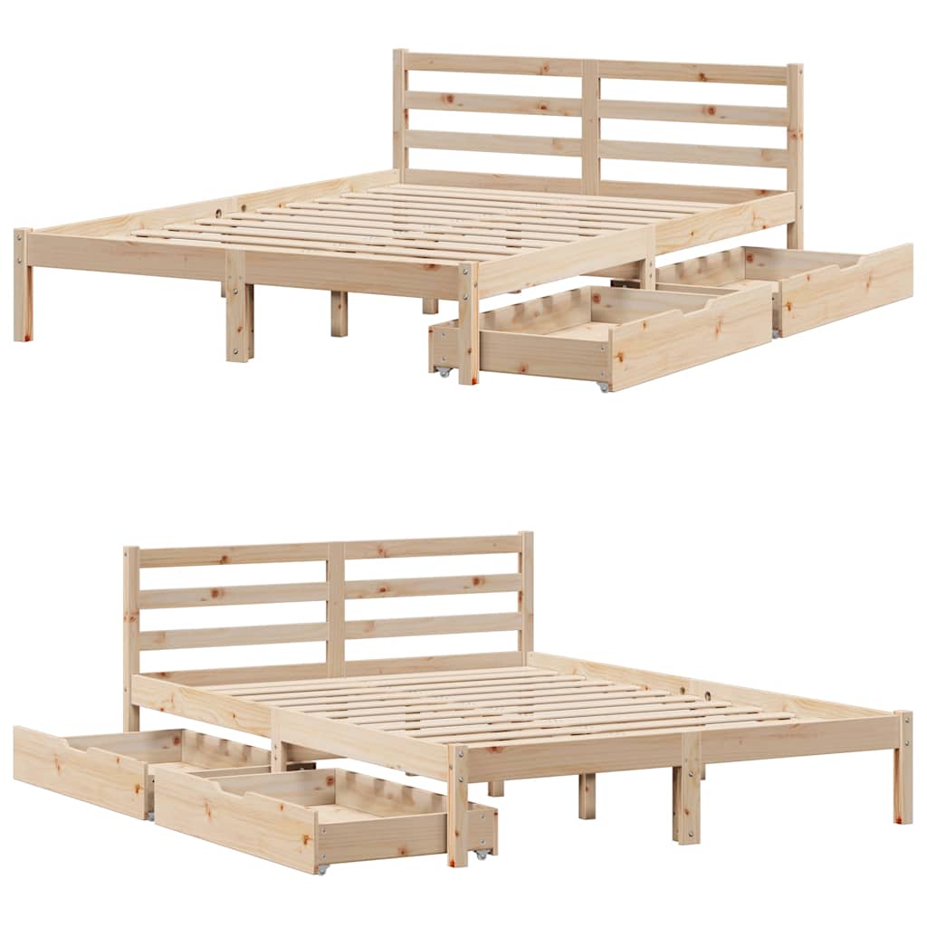 Bed Frame without Mattress 160x200 cm Solid Wood Pine
