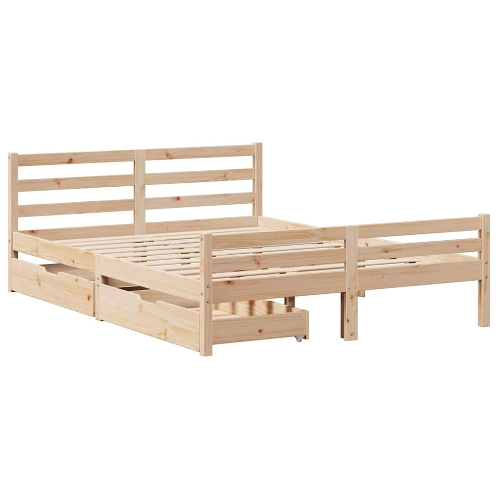 Bed Frame without Mattress 160x200 cm Solid Wood Pine
