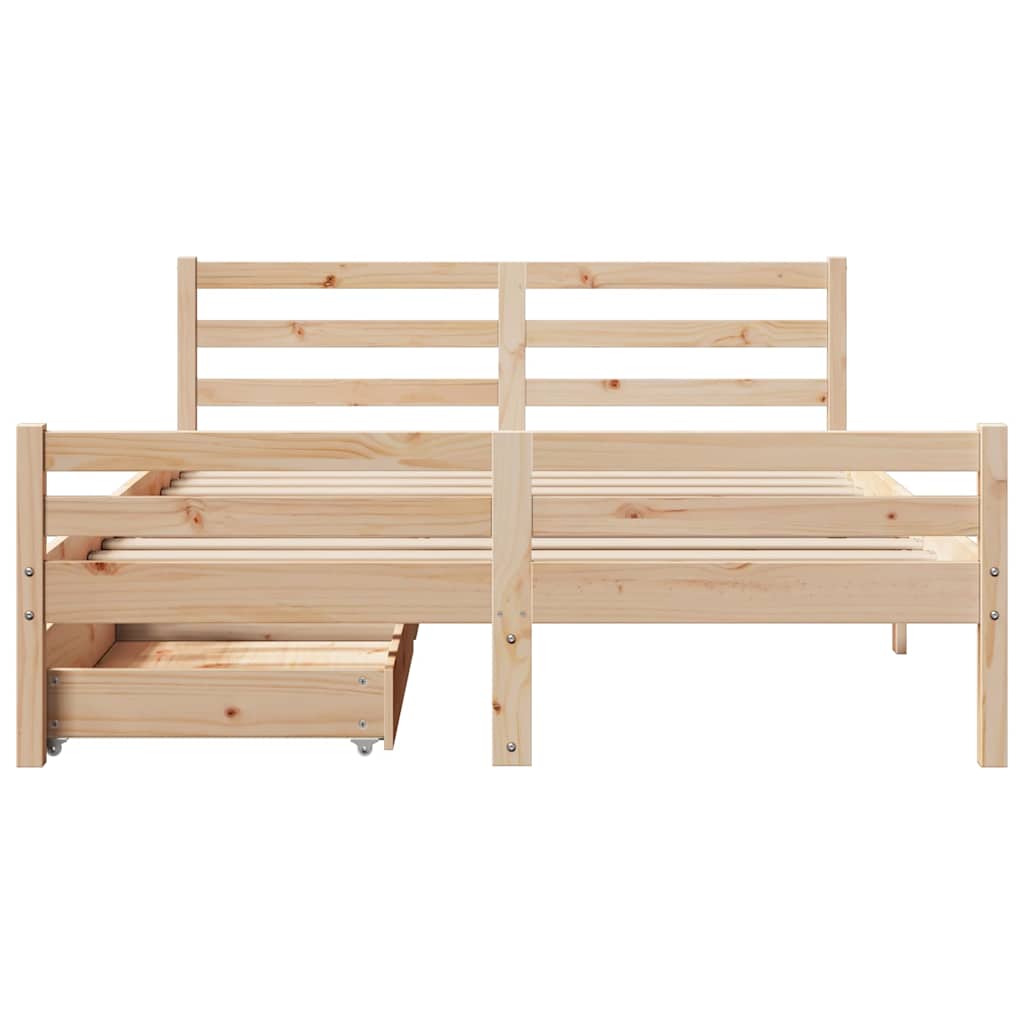 Bed Frame without Mattress 160x200 cm Solid Wood Pine