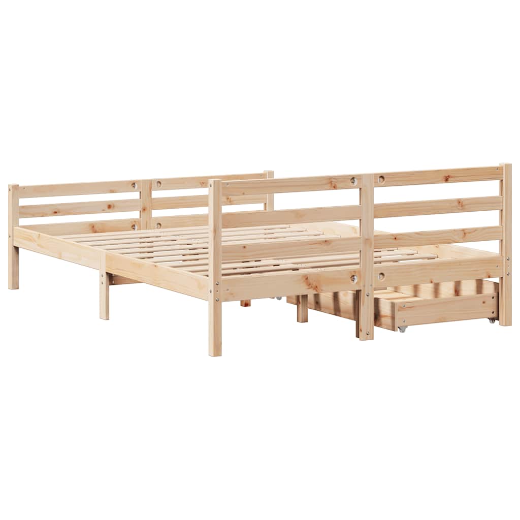 Bed Frame without Mattress 160x200 cm Solid Wood Pine