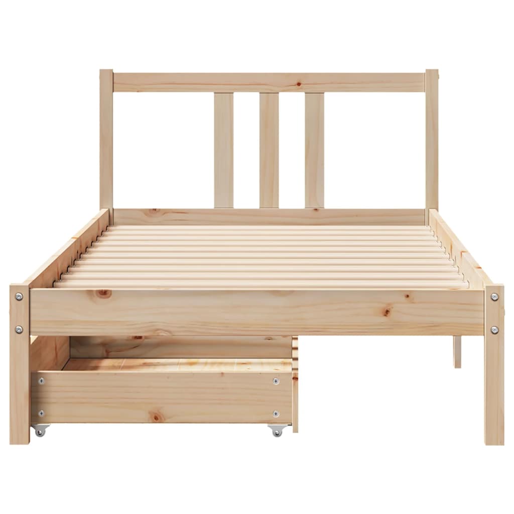 Bed Frame without Mattress 90x190 cm Single Solid Wood Pine