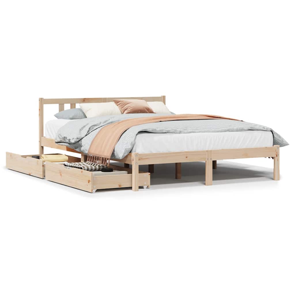 Bed Frame without Mattress 120x200 cm Solid Wood Pine