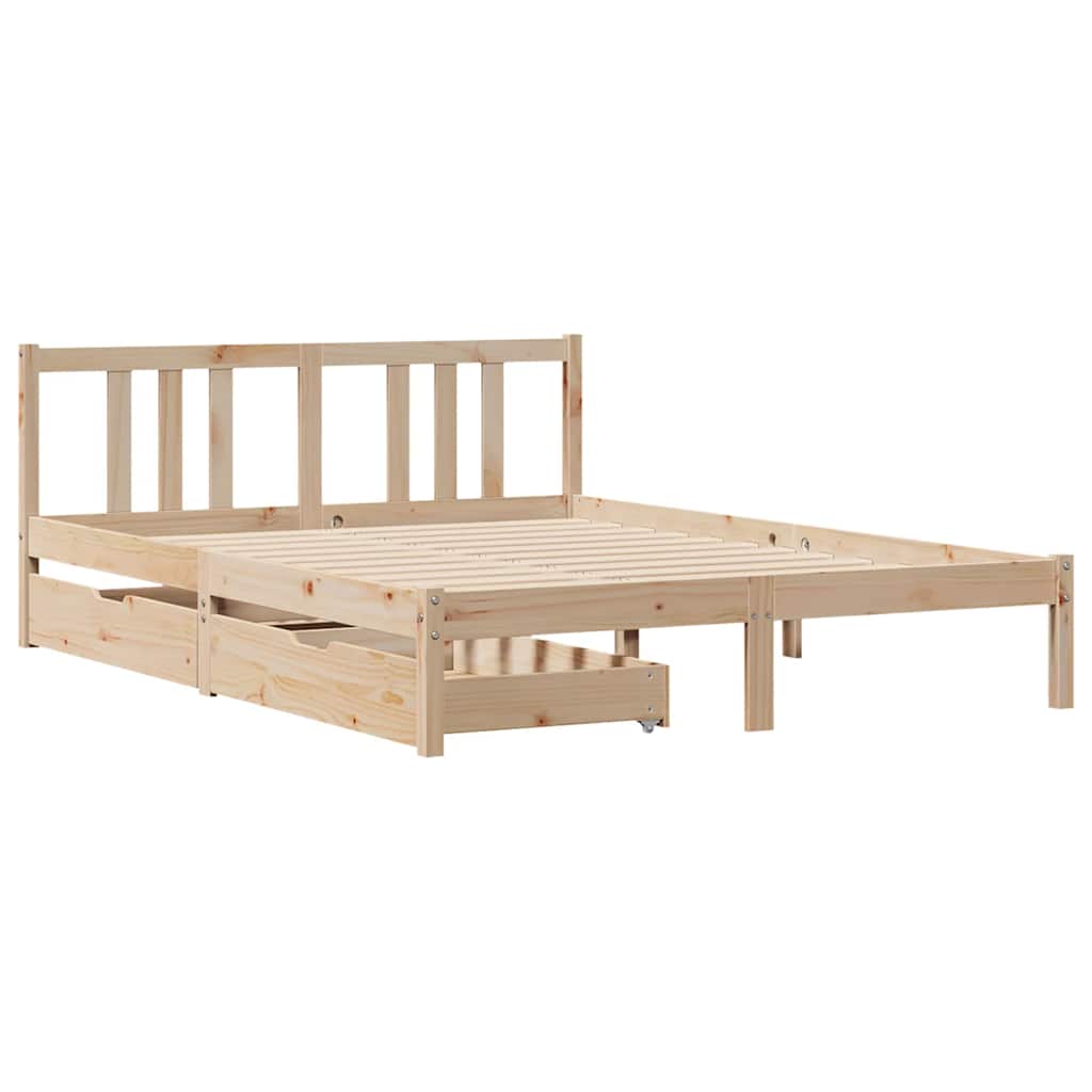 Bed Frame without Mattress 120x200 cm Solid Wood Pine