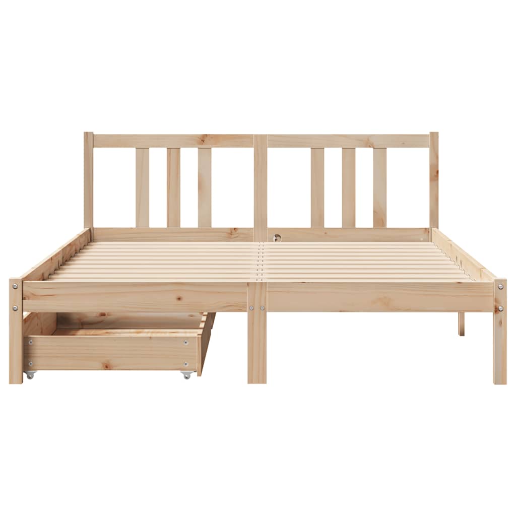 Bed Frame without Mattress 120x200 cm Solid Wood Pine