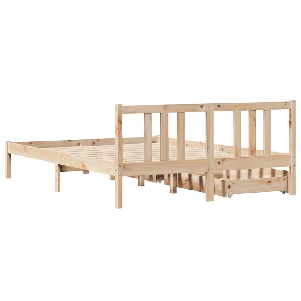 Bed Frame without Mattress 120x200 cm Solid Wood Pine