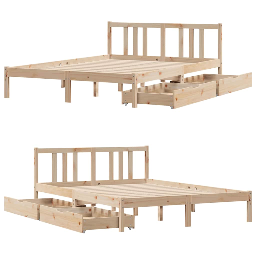 Bed Frame without Mattress 120x200 cm Solid Wood Pine