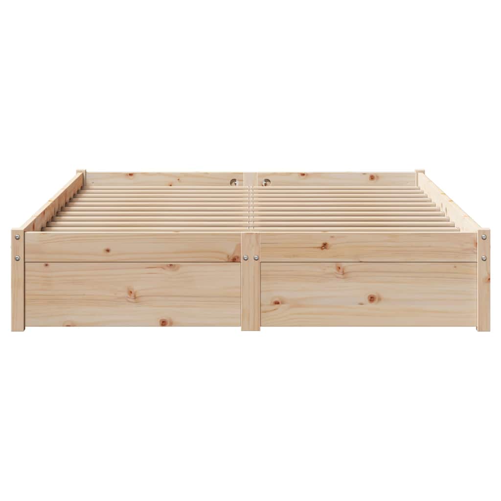 Bed Frame without Mattress 140x190 cm Solid Wood Pine
