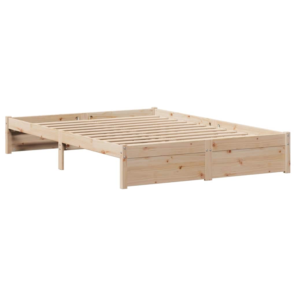 Bed Frame without Mattress 140x190 cm Solid Wood Pine