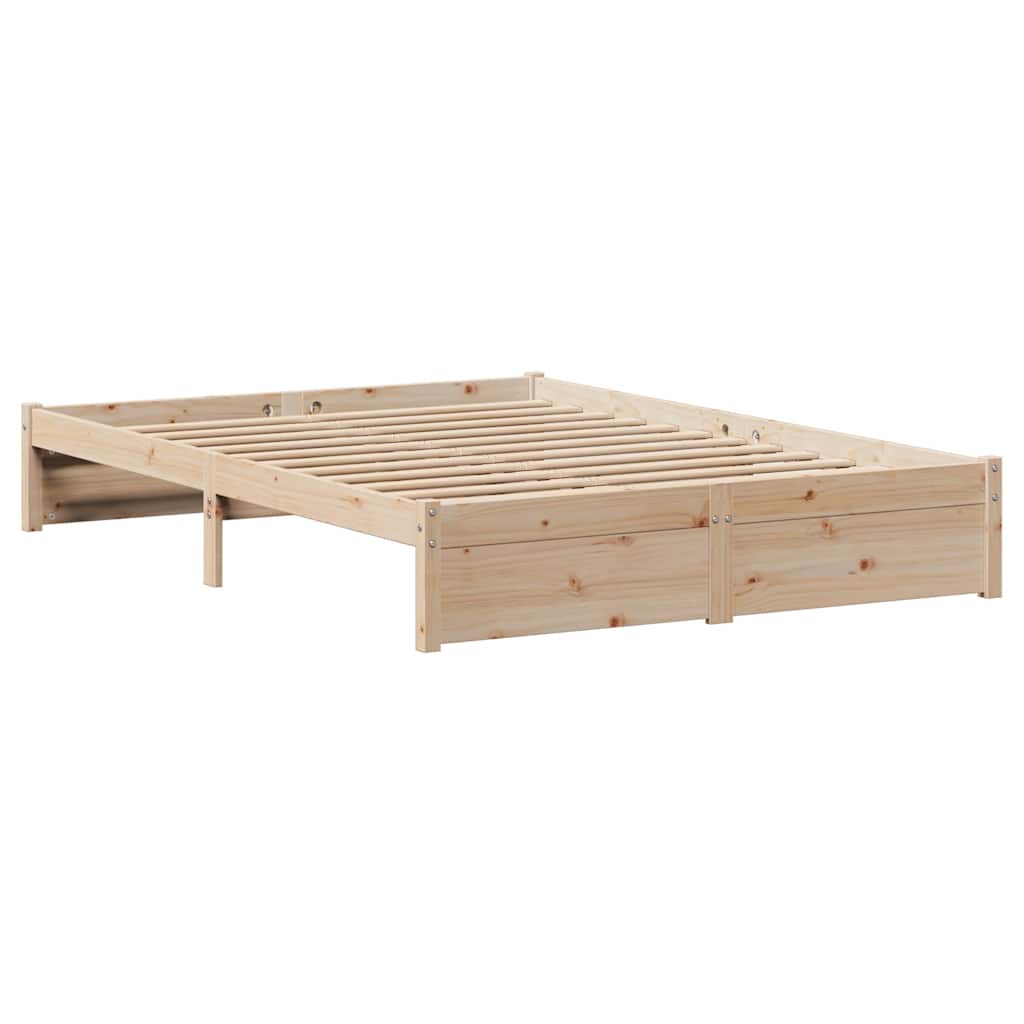 Bed Frame without Mattress 140x190 cm Solid Wood Pine