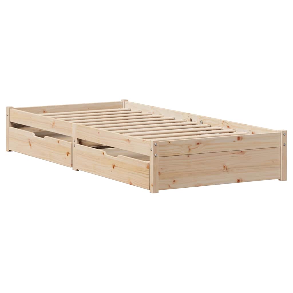 Bed Frame without Mattress 90x200 cm Solid Wood Pine