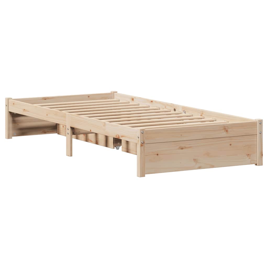 Bed Frame without Mattress 90x200 cm Solid Wood Pine