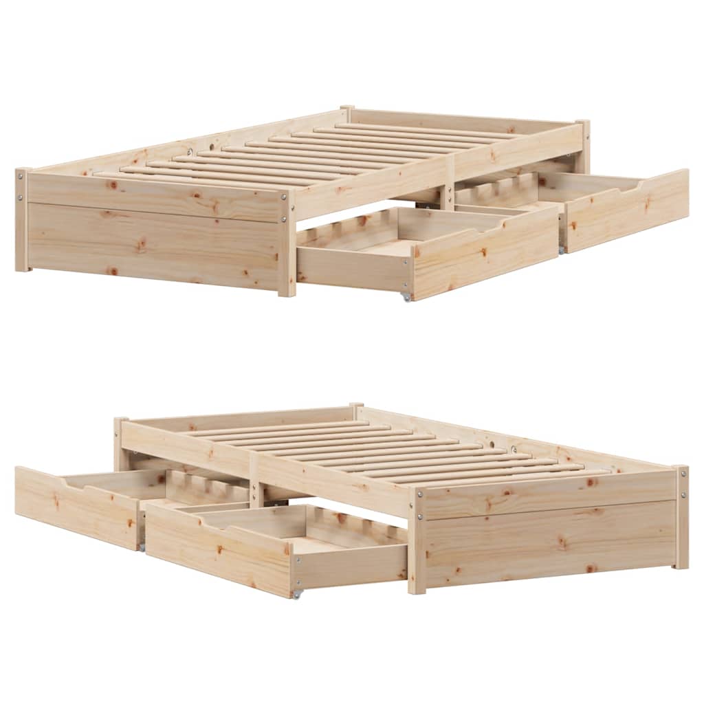 Bed Frame without Mattress 90x200 cm Solid Wood Pine