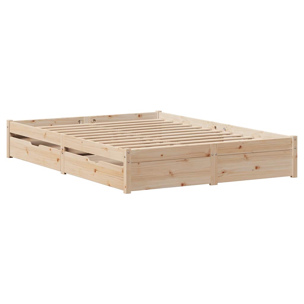 Bed Frame without Mattress 120x200 cm Solid Wood Pine