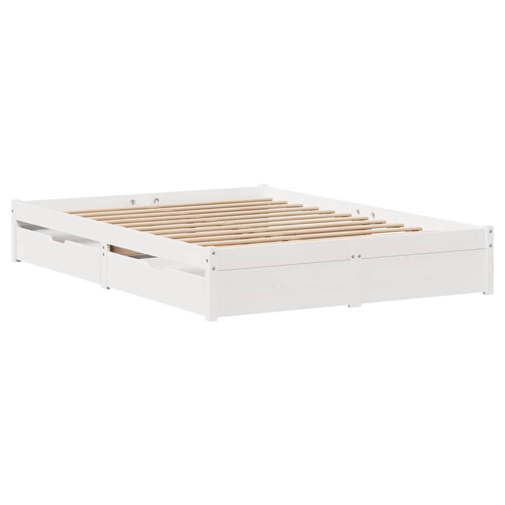 Bed Frame without Mattress White 160x200 cm Solid Wood Pine