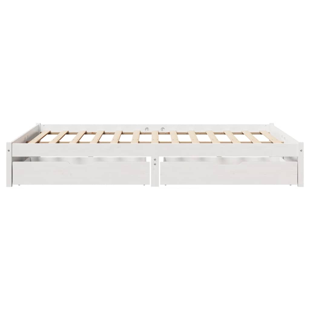 Bed Frame without Mattress White 160x200 cm Solid Wood Pine