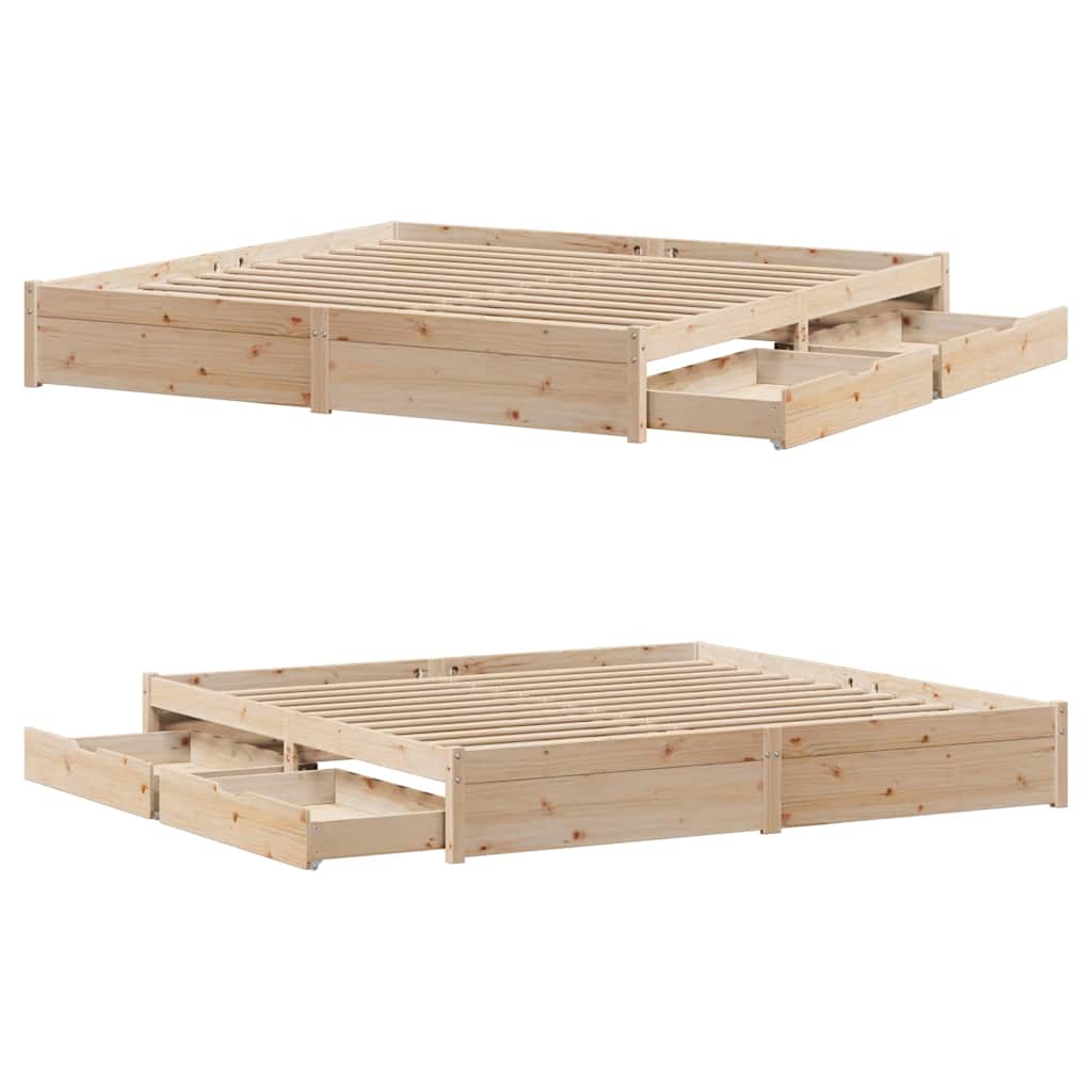 Bed Frame without Mattress 180x200 cm Super King Solid Wood Pine