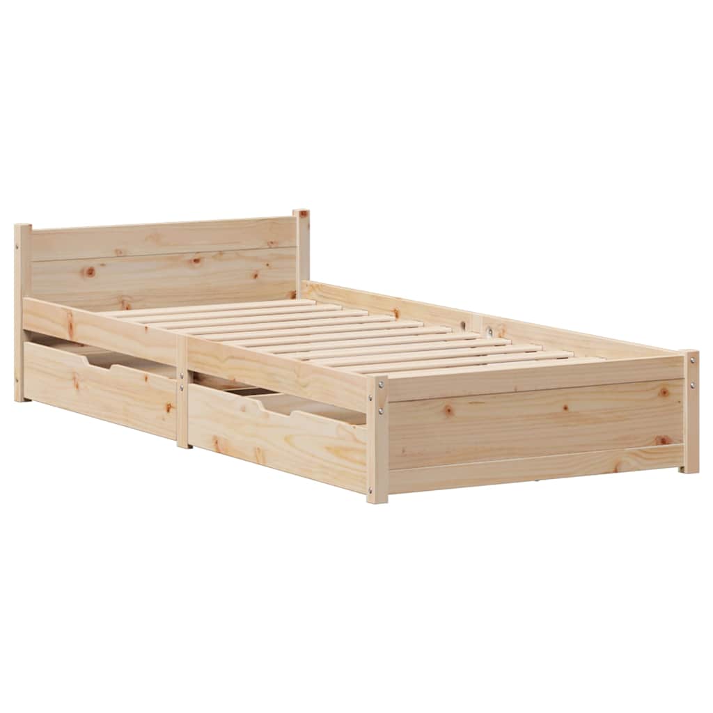 Bed Frame without Mattress 90x190 cm Single Solid Wood Pine