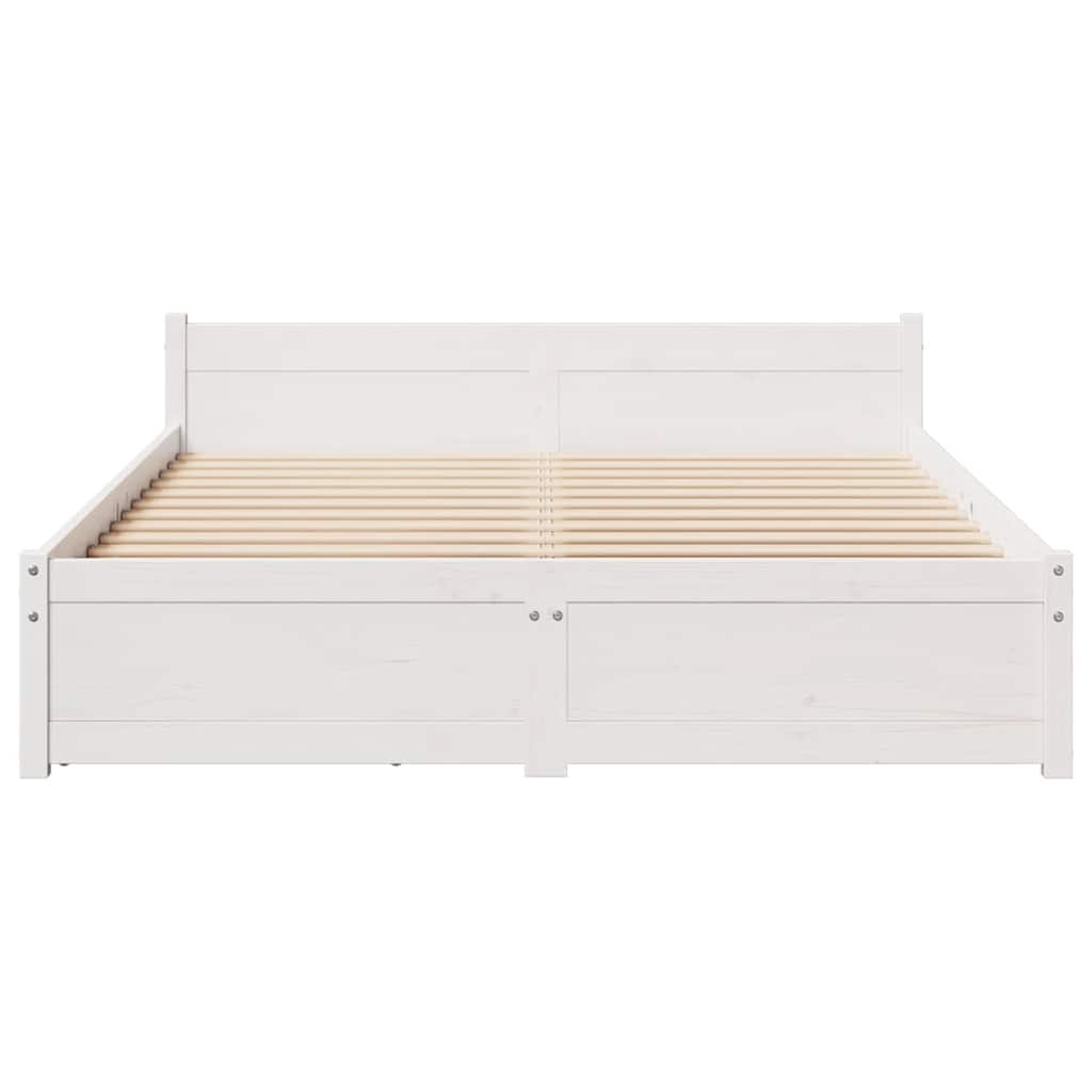 Bed Frame without Mattress White 100x200 cm Solid Wood Pine