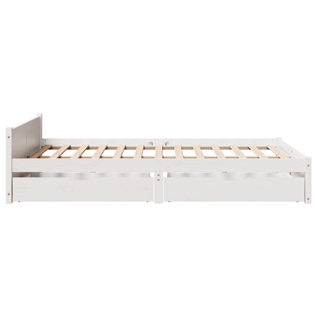 Bed Frame without Mattress White 100x200 cm Solid Wood Pine