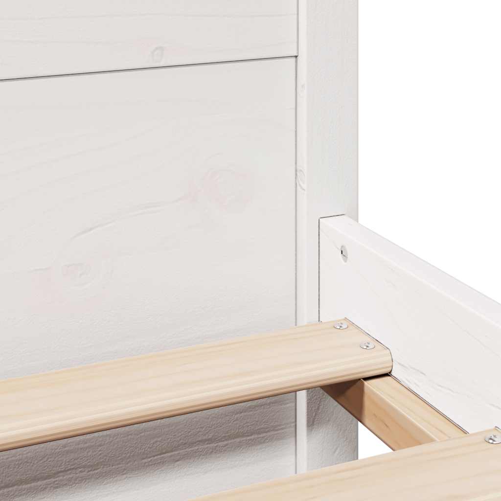 Bed Frame without Mattress White 100x200 cm Solid Wood Pine