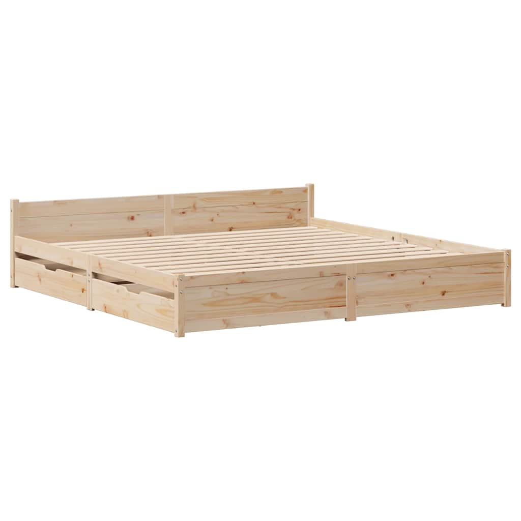 Bed Frame without Mattress 200x200 cm Solid Wood Pine