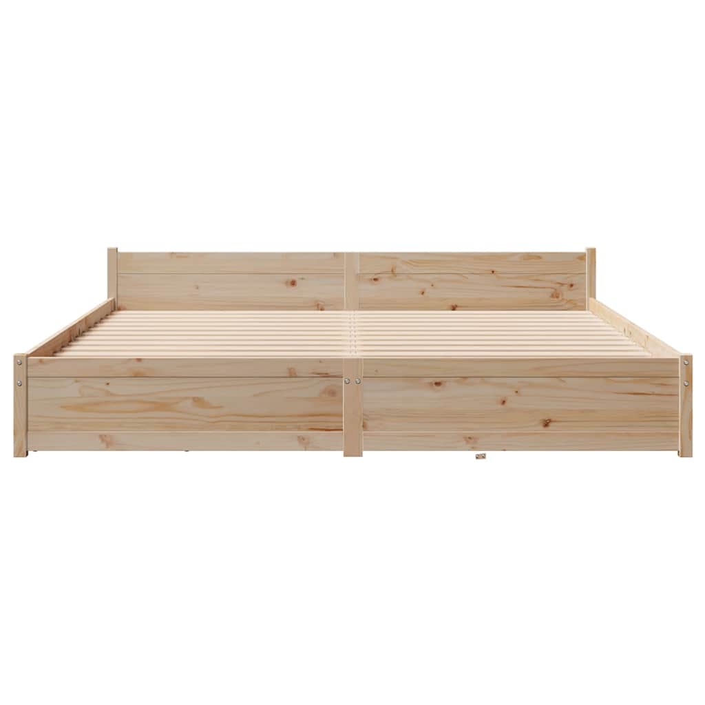 Bed Frame without Mattress 200x200 cm Solid Wood Pine