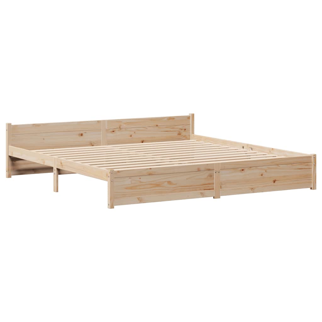Bed Frame without Mattress 200x200 cm Solid Wood Pine