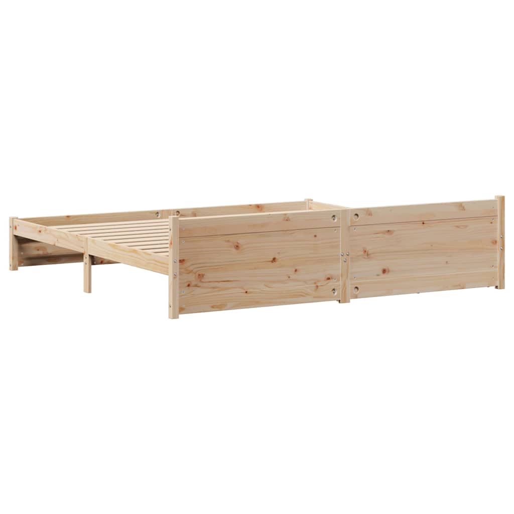 Bed Frame without Mattress 200x200 cm Solid Wood Pine