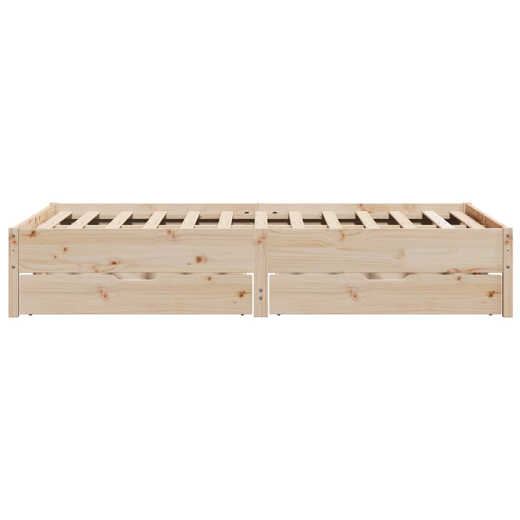 Bed Frame without Mattress 140x190 cm Solid Wood Pine