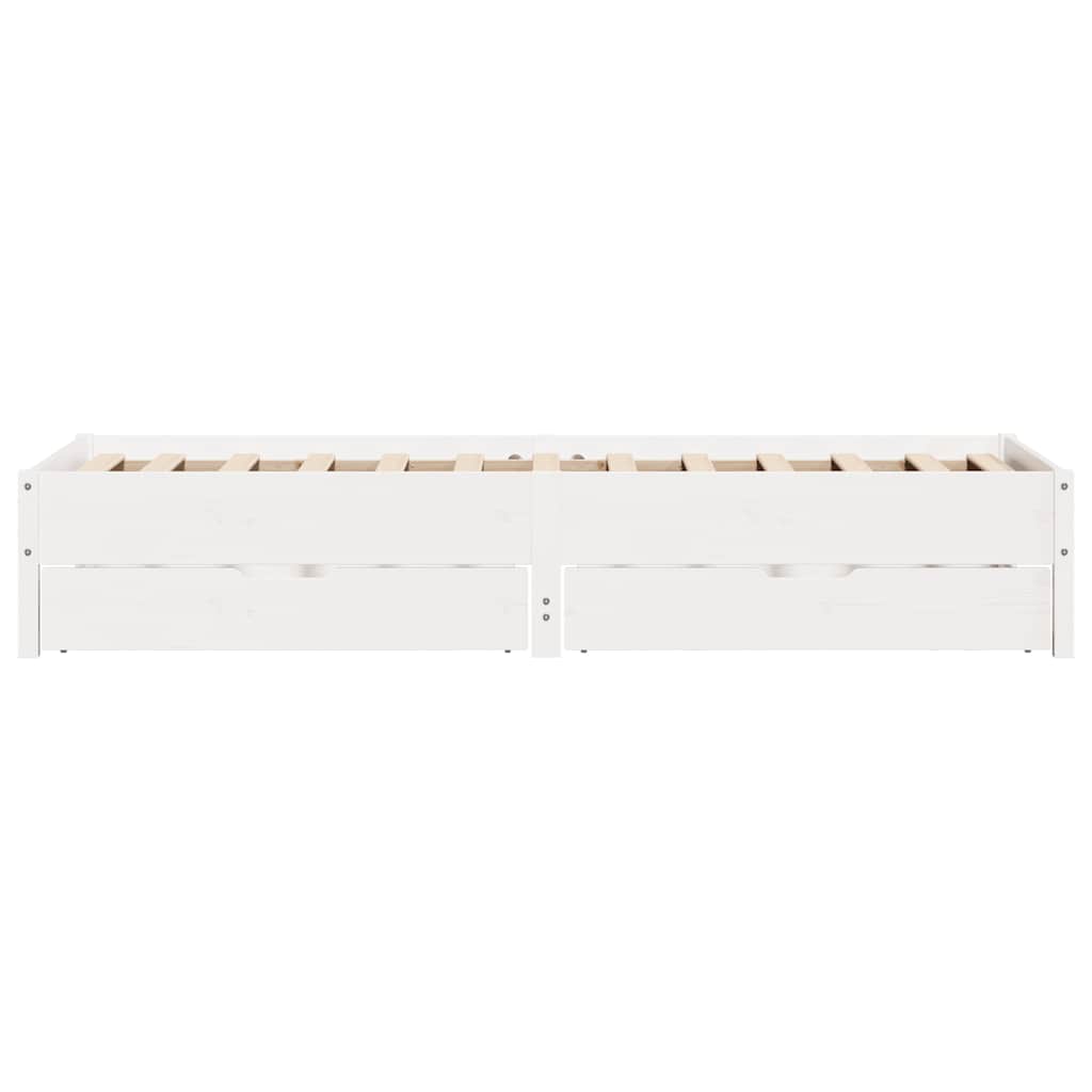 Bed Frame without Mattress White 75x190 cm Small Single Solid Wood Pine