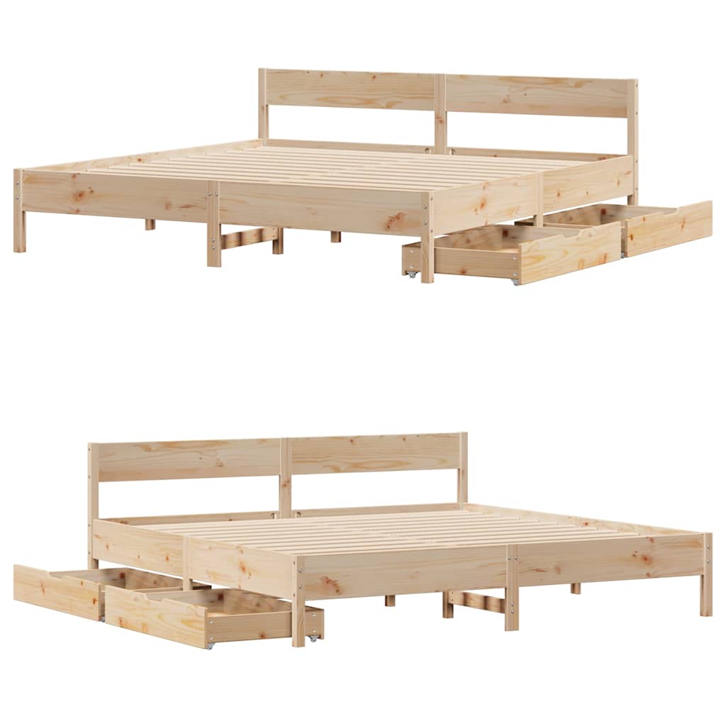 Bed Frame without Mattress 160x200 cm Solid Wood Pine