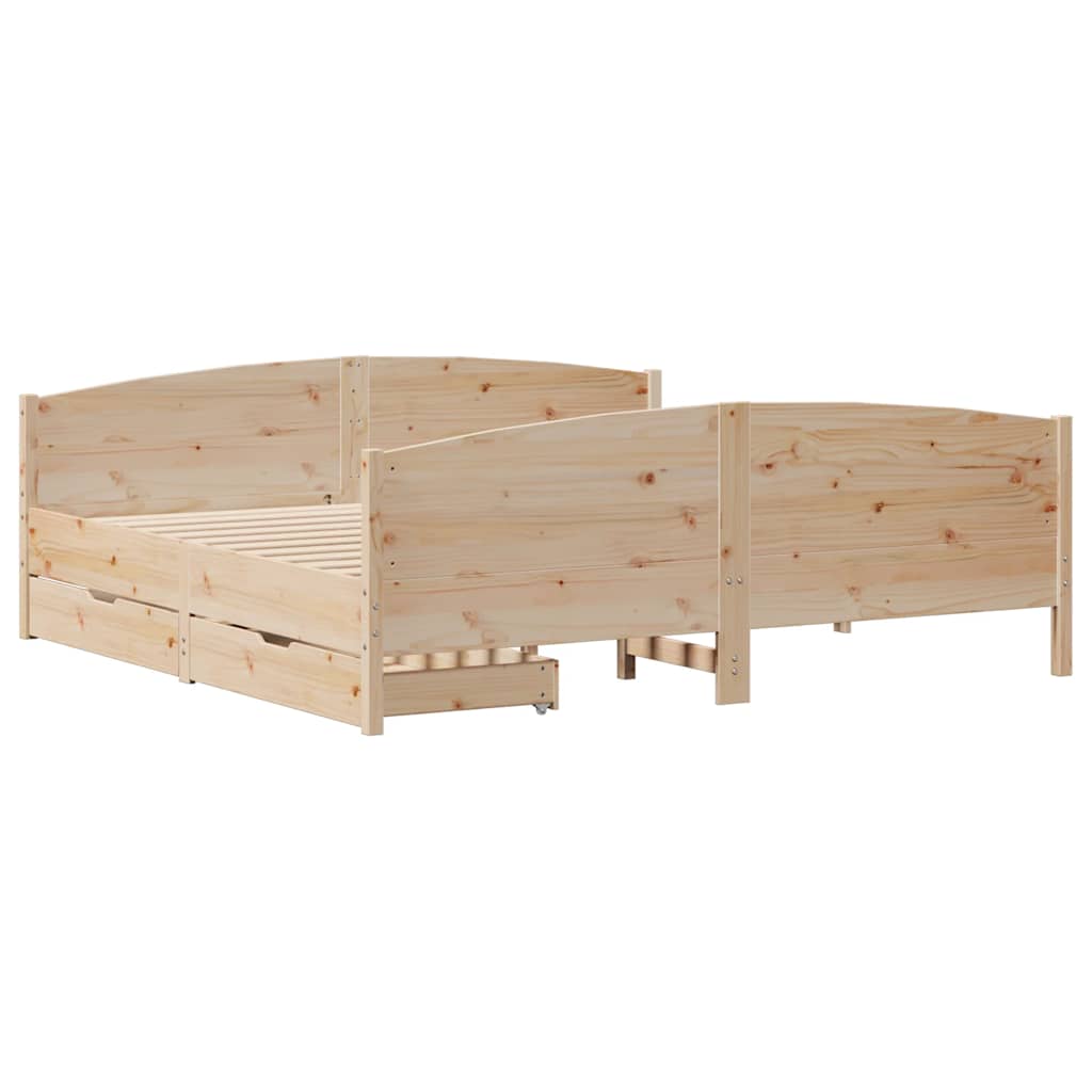 Bed Frame without Mattress 160x200 cm Solid Wood Pine