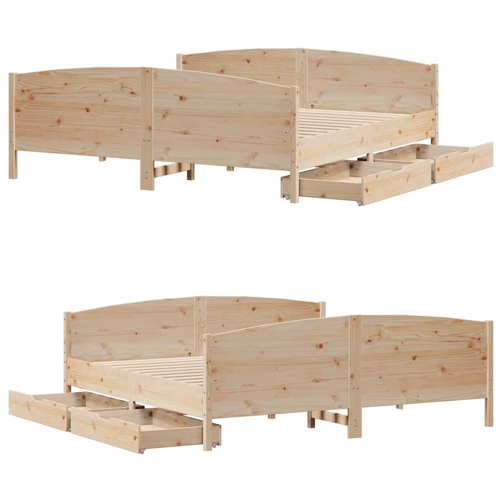 Bed Frame without Mattress 160x200 cm Solid Wood Pine