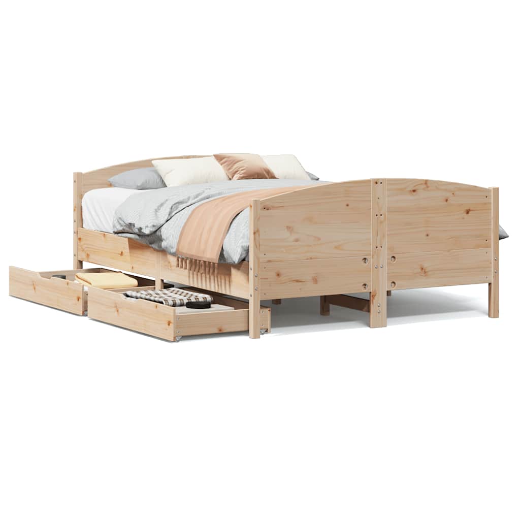 Bed Frame without Mattress 120x190 cm Small Double Solid Wood Pine