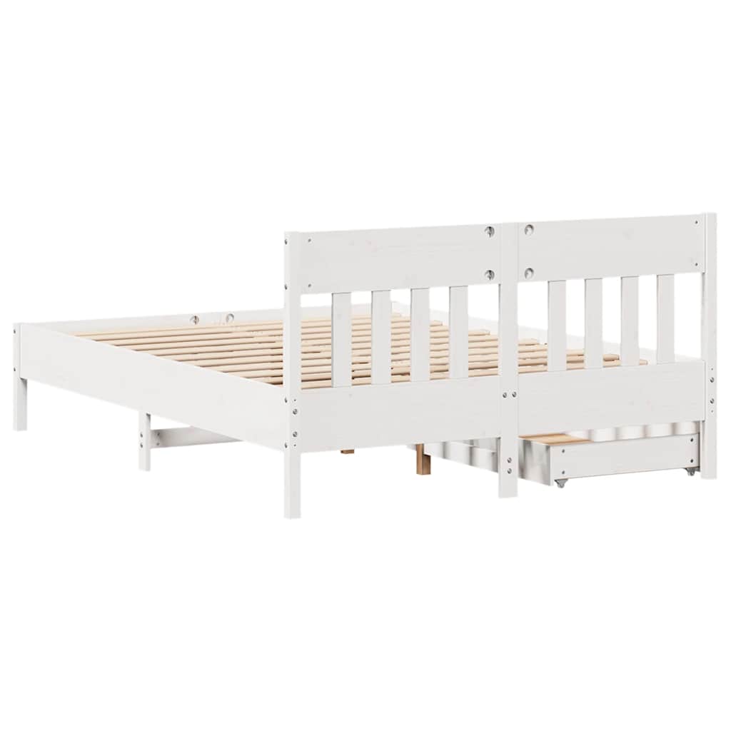 Bed Frame without Mattress White 160x200 cm Solid Wood Pine