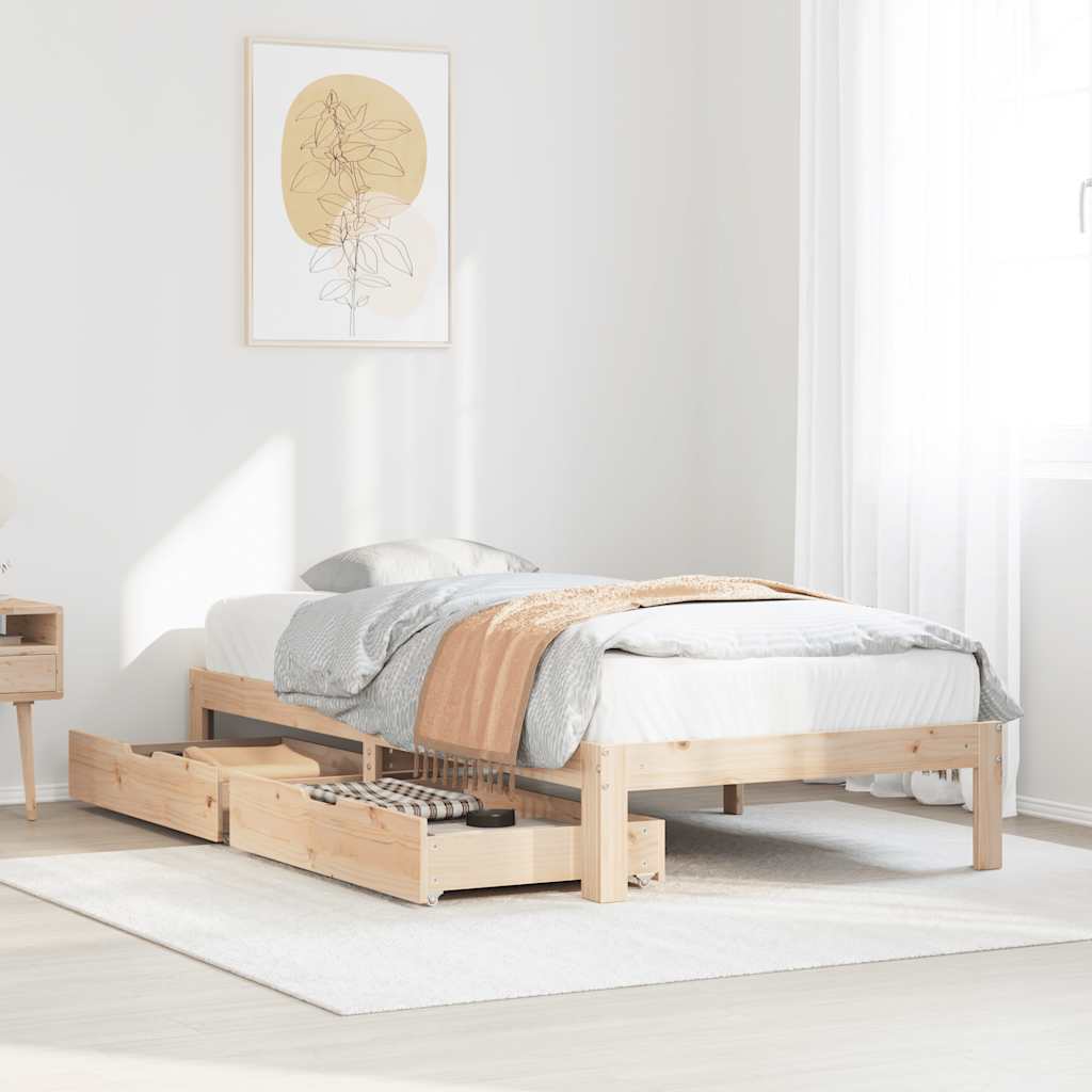 Bed Frame with Drawers without Mattress 100x200 cm