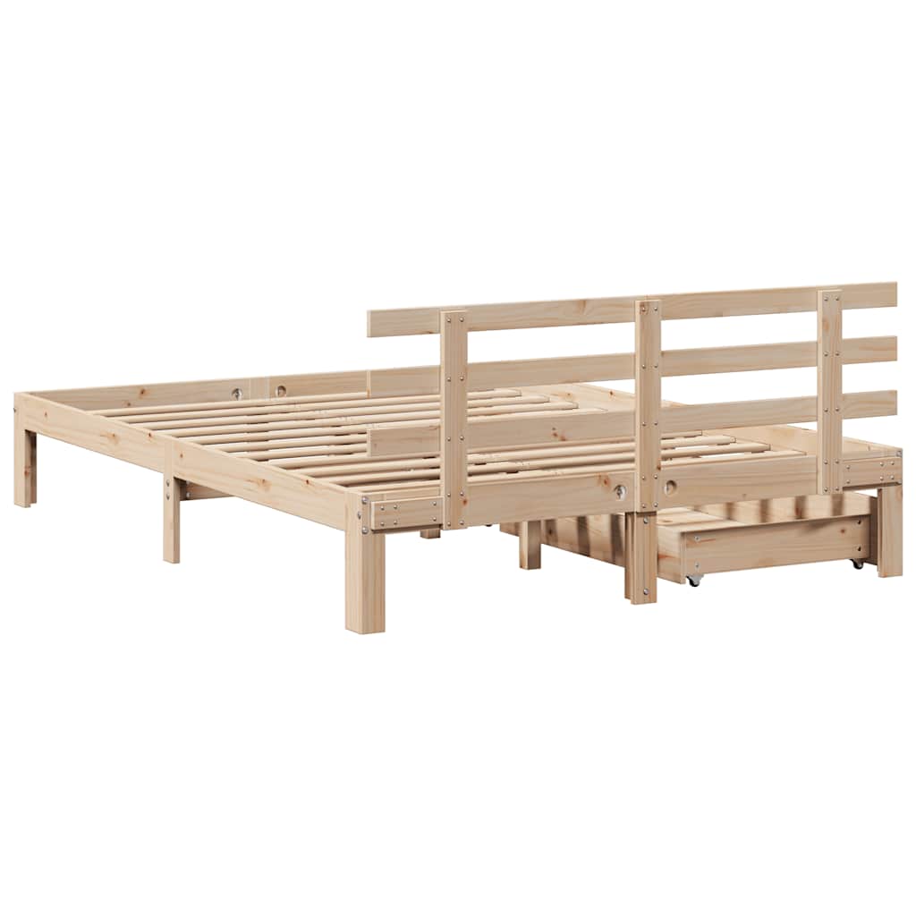 Bed Frame with Drawers without Mattress 135x190 cm Double