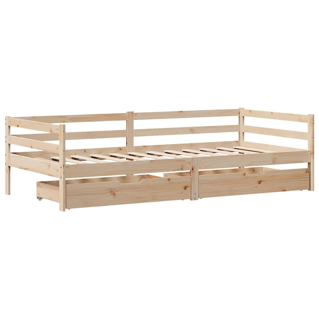 Daybed with Drawers without Mattress 80x200 cm Solid Wood
