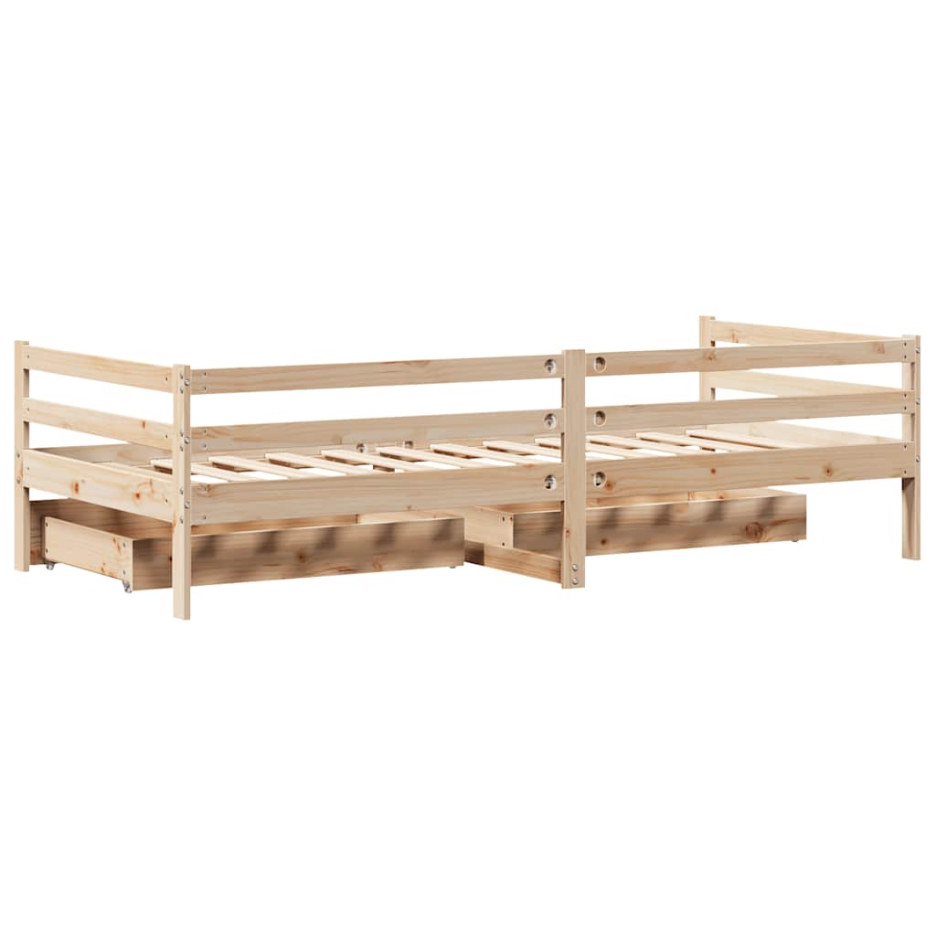 Daybed with Drawers without Mattress 80x200 cm Solid Wood