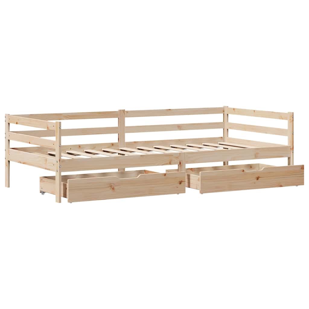 Daybed with Drawers without Mattress 80x200 cm Solid Wood