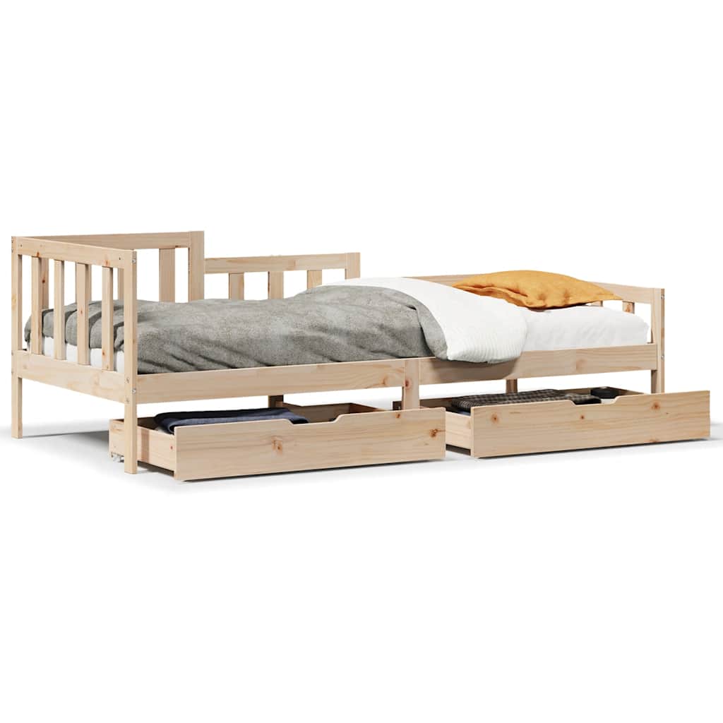 Daybed with Drawers without Mattress 80x200 cm Solid Wood