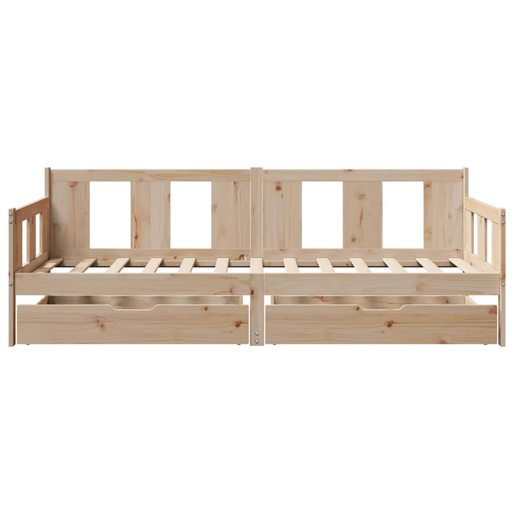 Daybed with Drawers without Mattress 90x200 cm Solid Wood