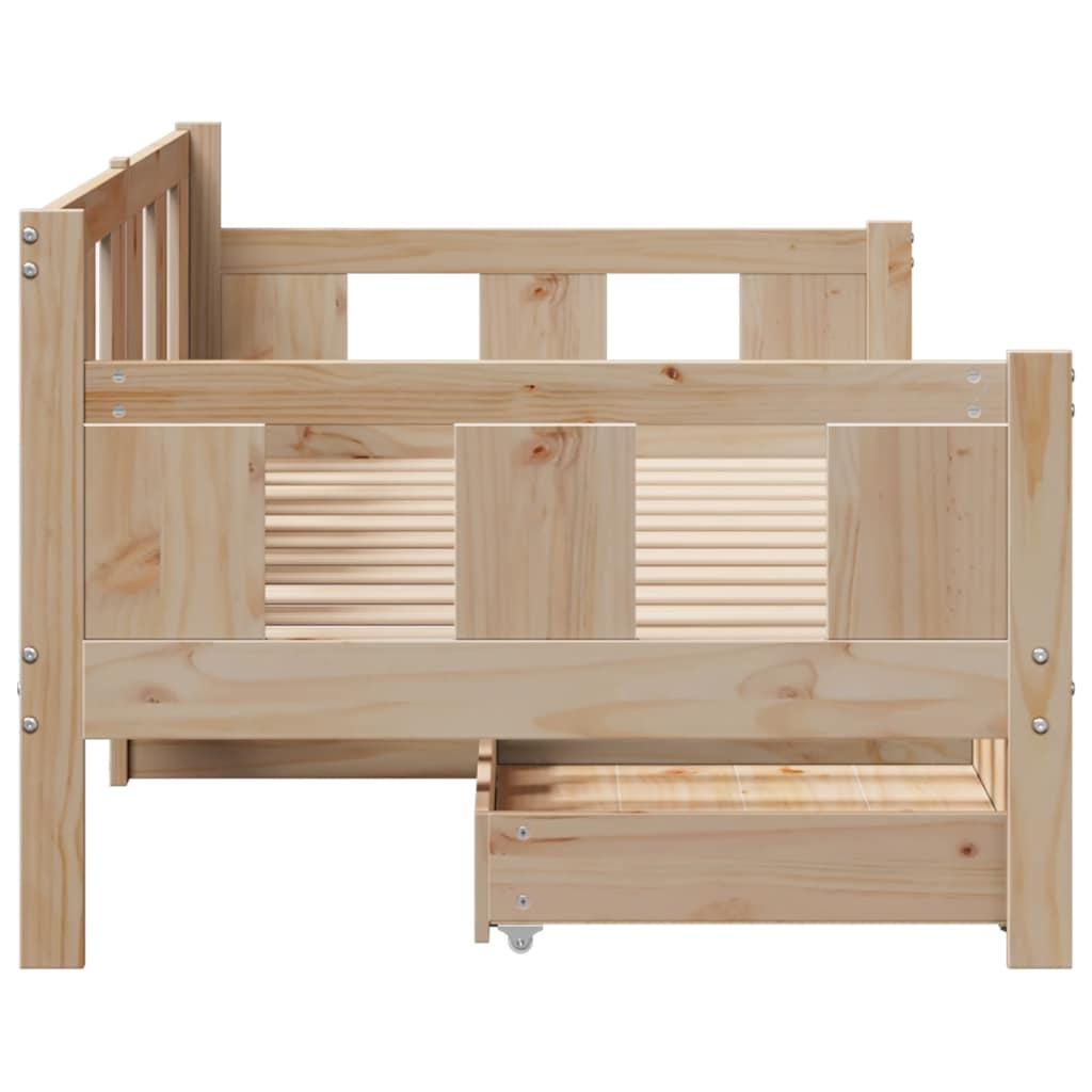 Daybed with Drawers without Mattress 80x200 cm Solid Wood