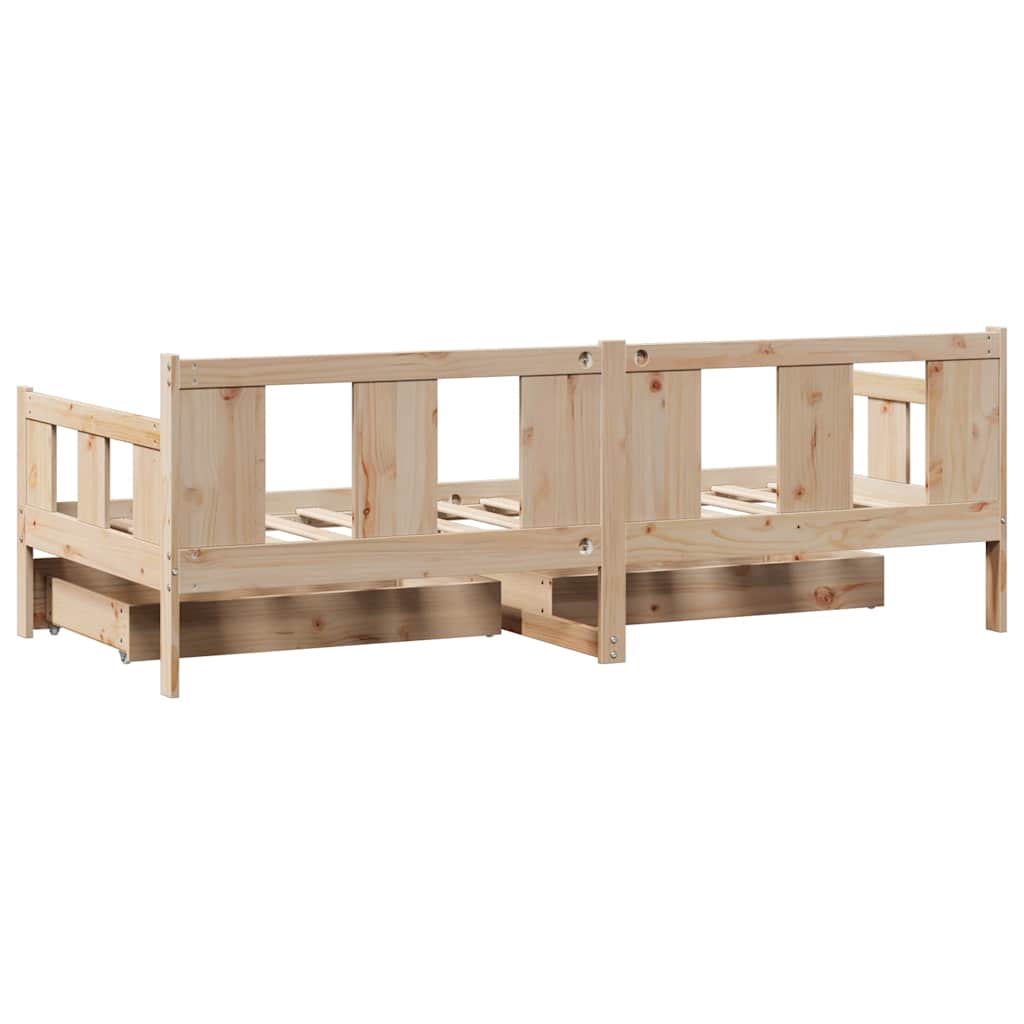 Daybed with Drawers without Mattress 80x200 cm Solid Wood
