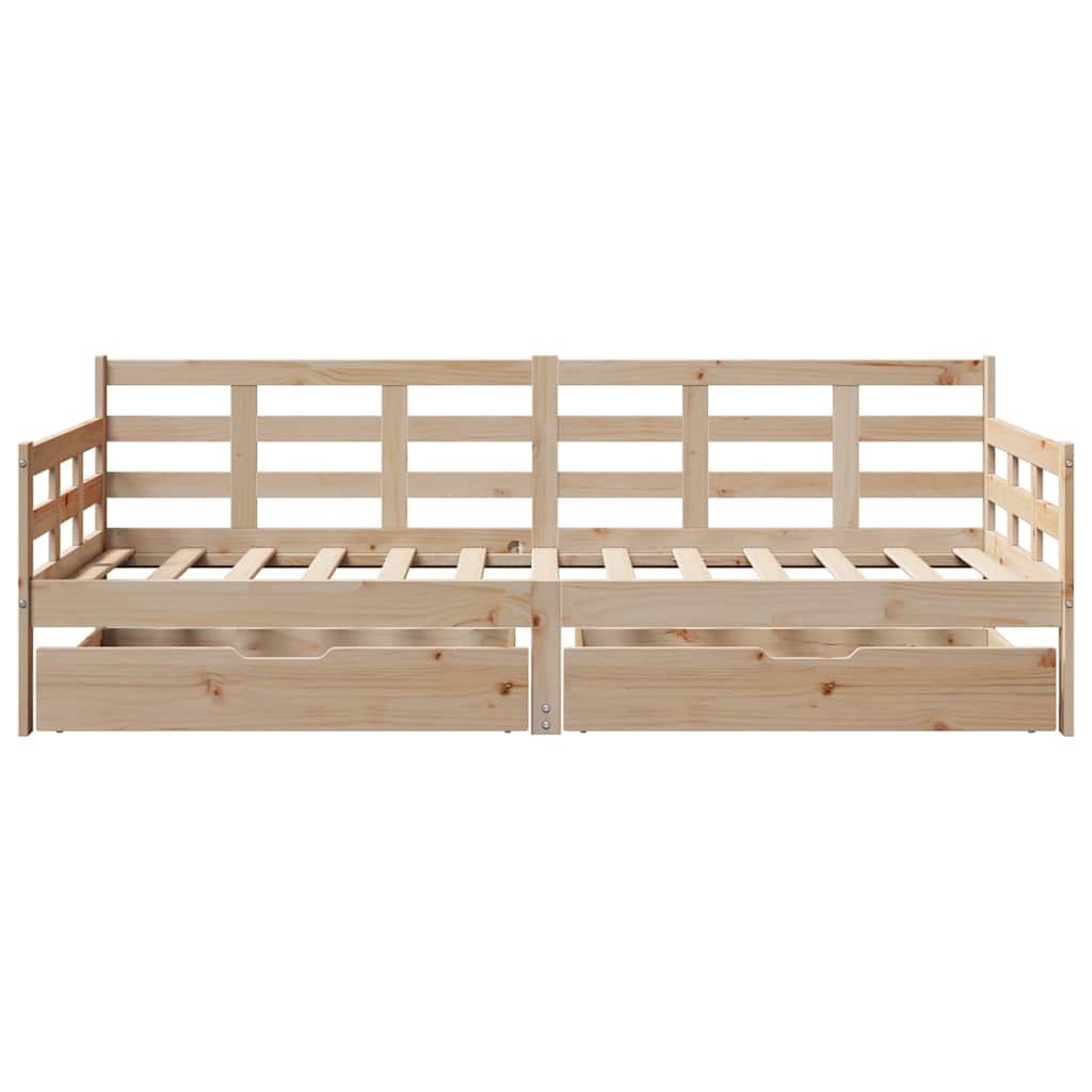 Daybed with Drawers without Mattress 80x200 cm Solid Wood