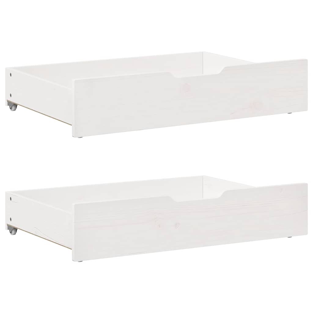 Daybed with Drawers without Mattress White 90x200 cm Solid Wood