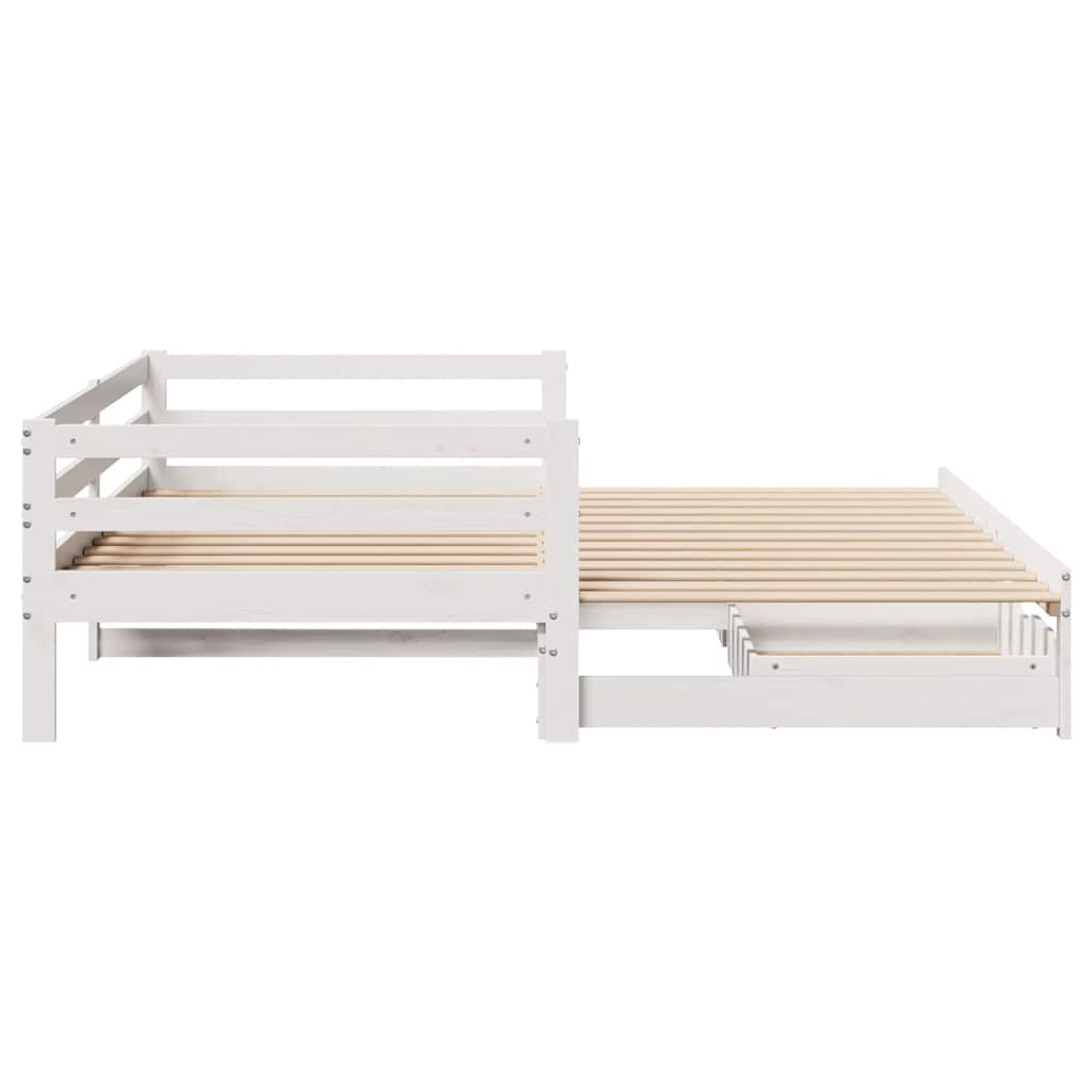 Daybed with Drawers without Mattress White 90x200 cm Solid Wood