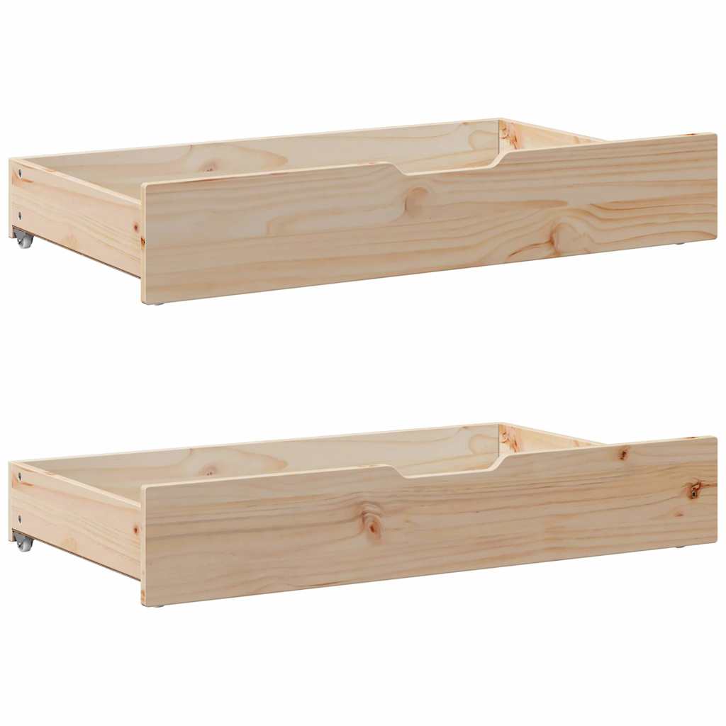 Daybed with Trundle and Drawers without Mattress 90x190 cm Single