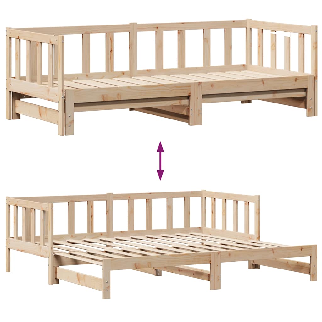 Daybed with Trundle and Drawers without Mattress 90x190 cm Single