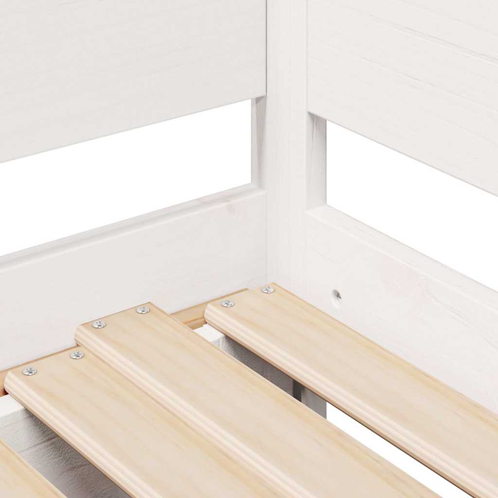 Daybed with Trundle and Drawers without Mattress White 90x200 cm